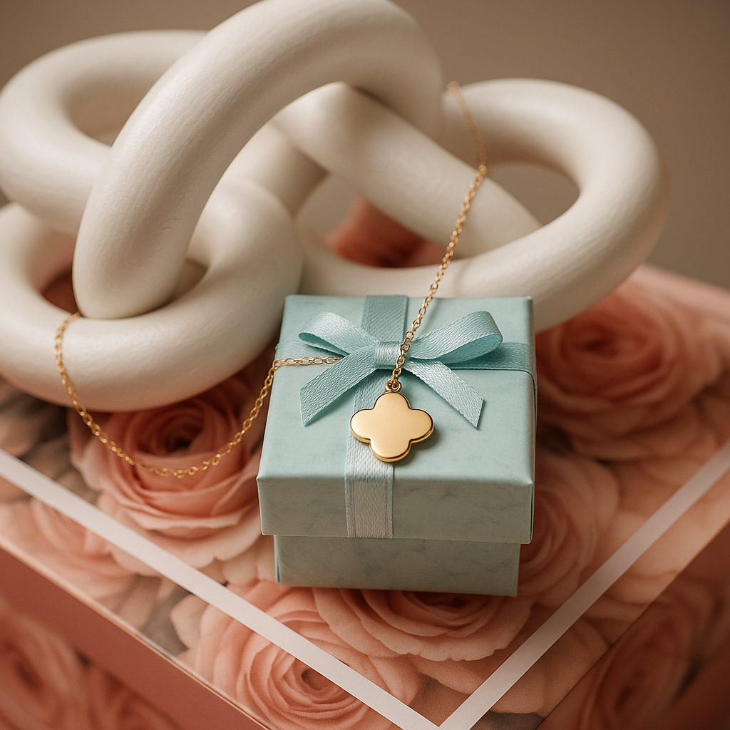 9 CT Gold 18" 5 Clover Chain Necklaces